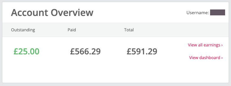 My topcashback earnings till October 2023