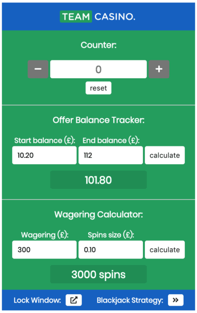 team casino chrome extension