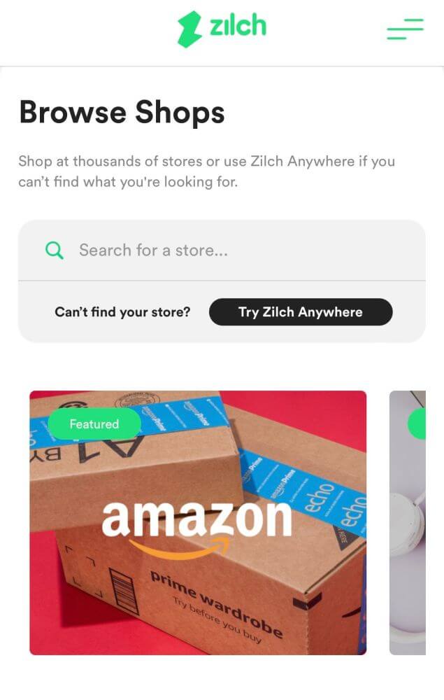 Browse shops on Zilch