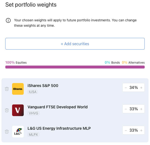 InvestEngine portfolio weighs