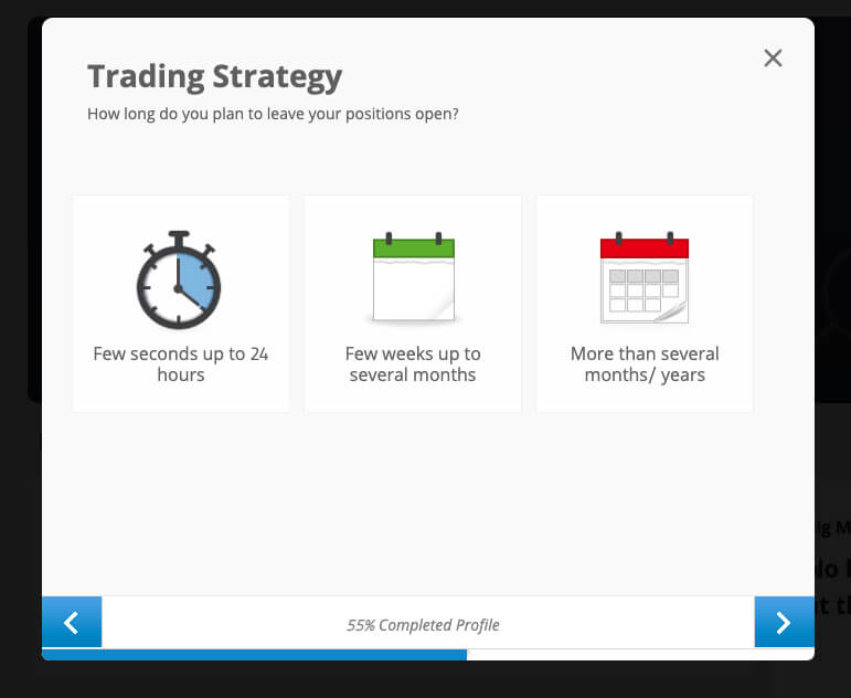 eToro trading strategy questionnaire