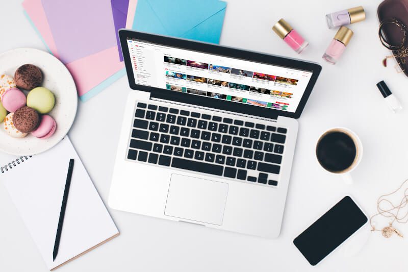 Laptop showing youtube