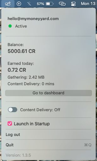 Honeygain app on my Macbook