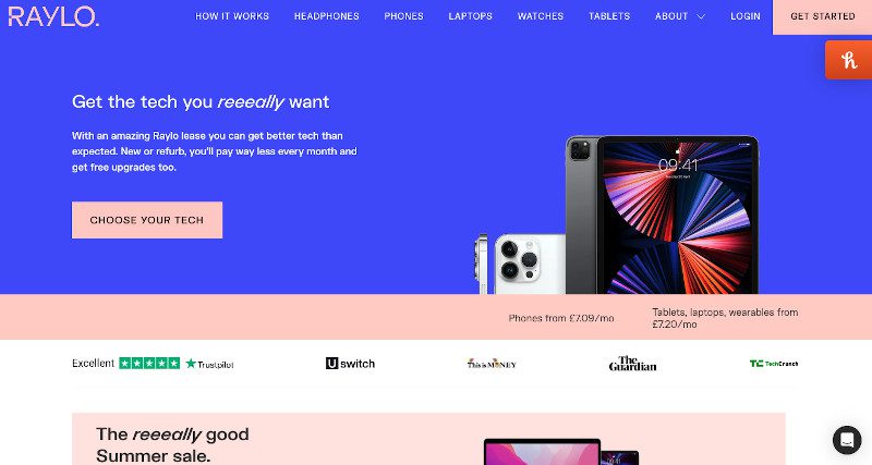 Raylo homepage