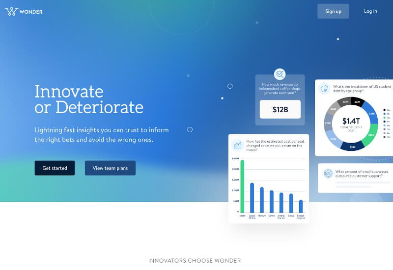 Wonder homepage