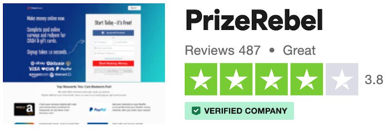 PrizeRebel reviews on Trustpilot